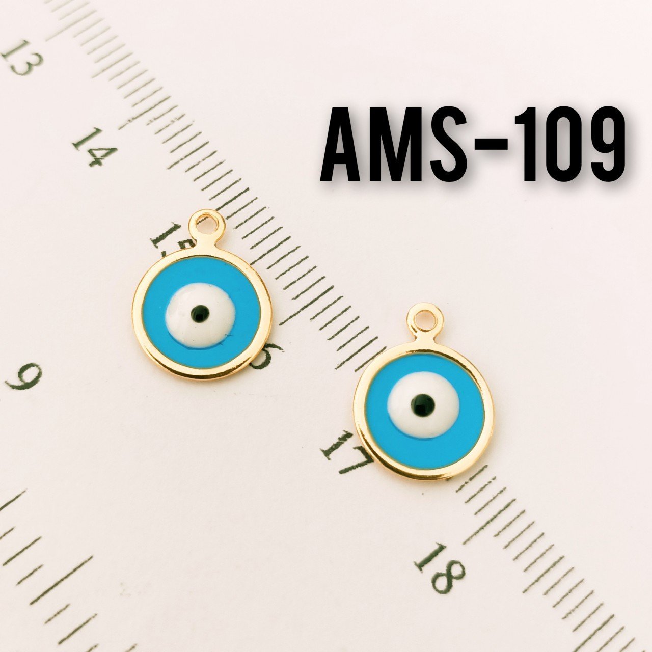 AMS-109 Altın Kaplama Gözlü Mineli Pul Sallantı