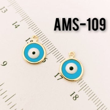 AMS-109 Altın Kaplama Gözlü Mineli Pul Sallantı