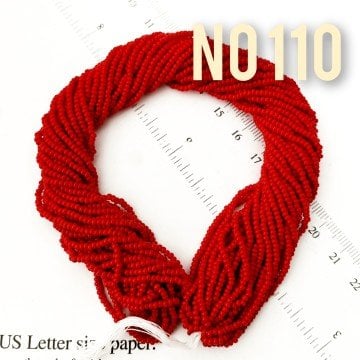 No: 110 Mat (opak) Koyu Kırmızı Preciosa Dizi Kum Boncuk 11/0