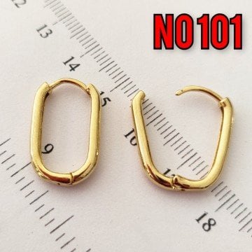 No : 101 24 Ayar Altın Kaplama Pirinç Küpe Klips 20 x 16 mm