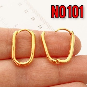 No : 101 24 Ayar Altın Kaplama Pirinç Küpe Klips 20 x 16 mm