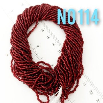No: 114 Koyu Kırmızı Kare Delik Preciosa Dizi Kum Boncuk 11/0