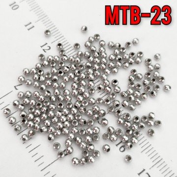 MTB-23 Rodyum Kaplama Metal Boncuk 2.5 mm