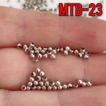 MTB-23 Rodyum Kaplama Metal Boncuk 2.5 mm
