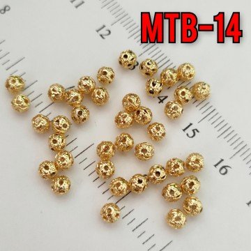 MTB-14 Altın Kaplama Dantel Top Boncuk 4 mm