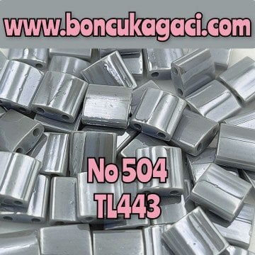 No: 504 Miyuki Boncuk , MİYUKİ TİLA  BONCUK TL443 Parlak Gri 5 gr