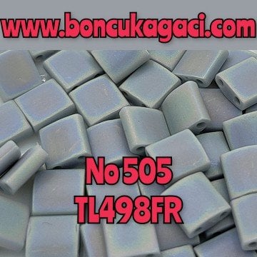 No: 505 Miyuki Boncuk , MİYUKİ TİLA  BONCUK TL498FR Mat Hareli Gri 5 gr