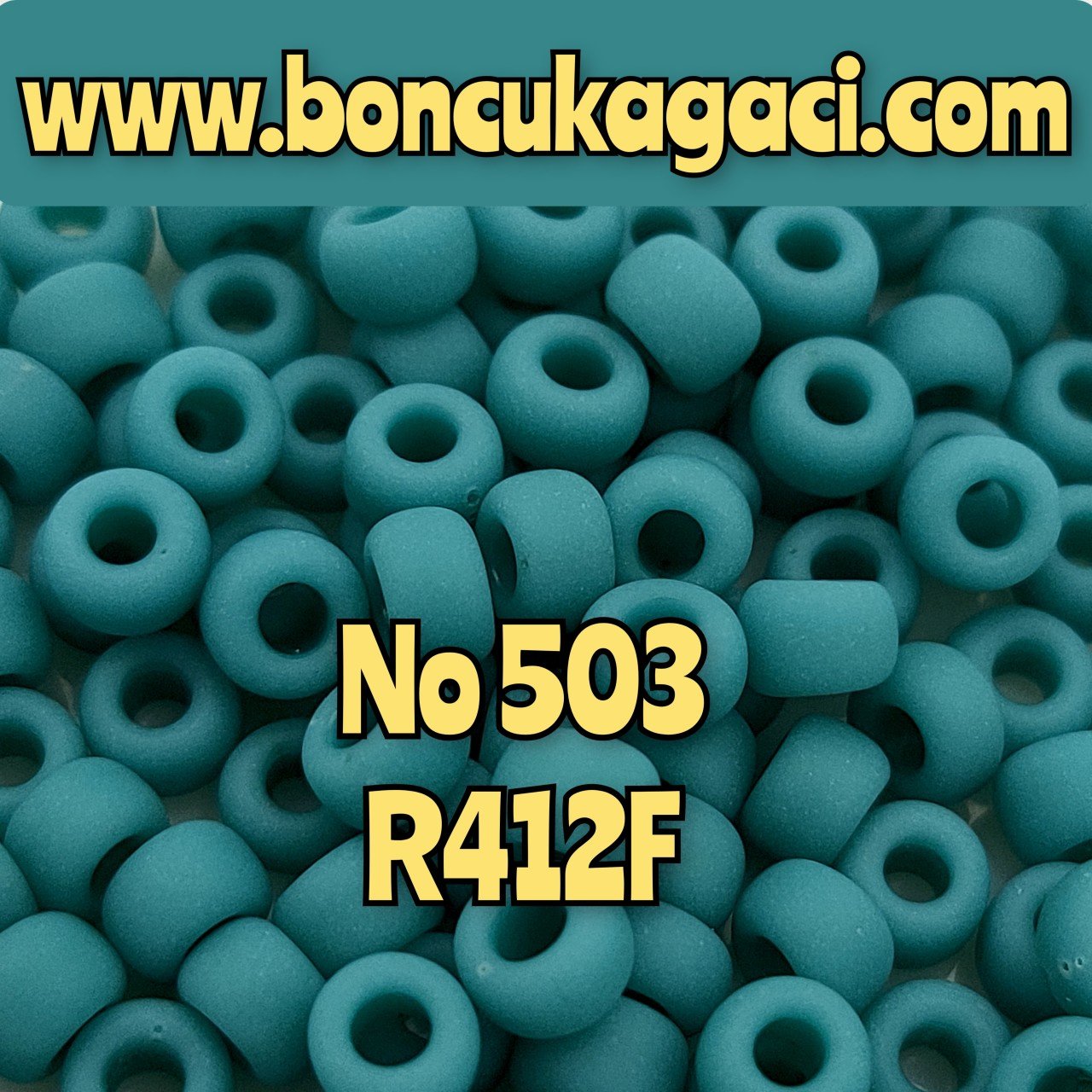 Miyuki Kum Boncuk , Miyuki Round Boncuk 6/0 No:503 R412F Mat Turkuaz 10 gr