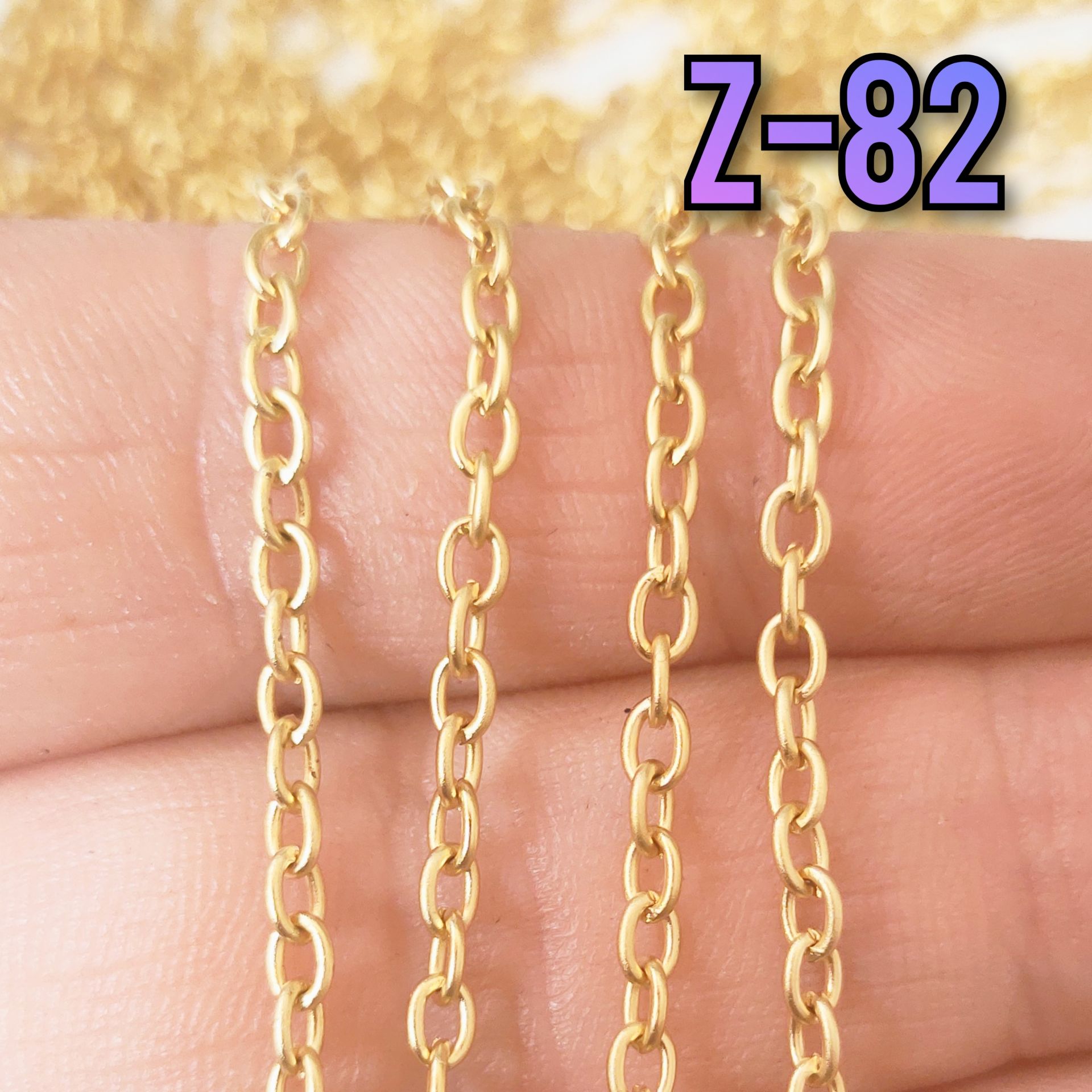 No : 082 24 Ayar Mat Altın Kaplama Zincir 3*2 mm