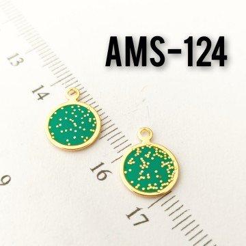 AMS-124 Altın Kaplama Simli Mineli Pul Sallantı