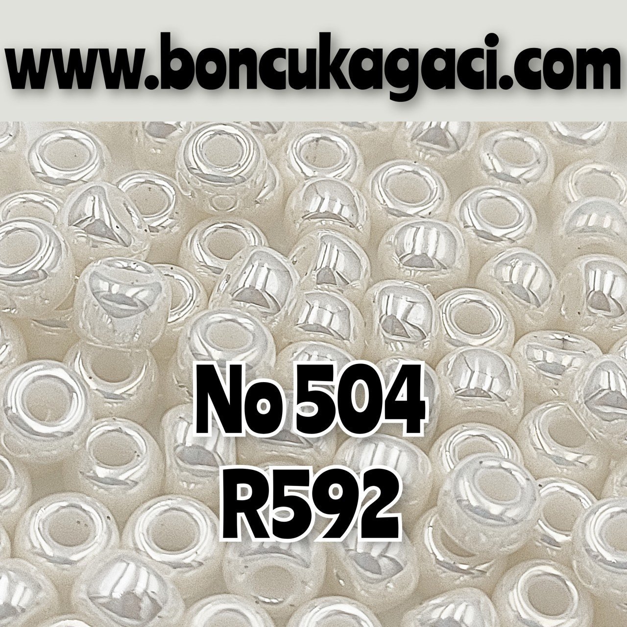 Miyuki Kum Boncuk , Miyuki Round Boncuk 6/0 No:504 R592 Parlak Açık Krem 10 gr