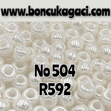 Miyuki Kum Boncuk , Miyuki Round Boncuk 6/0 No:504 R592 Parlak Açık Krem 10 gr