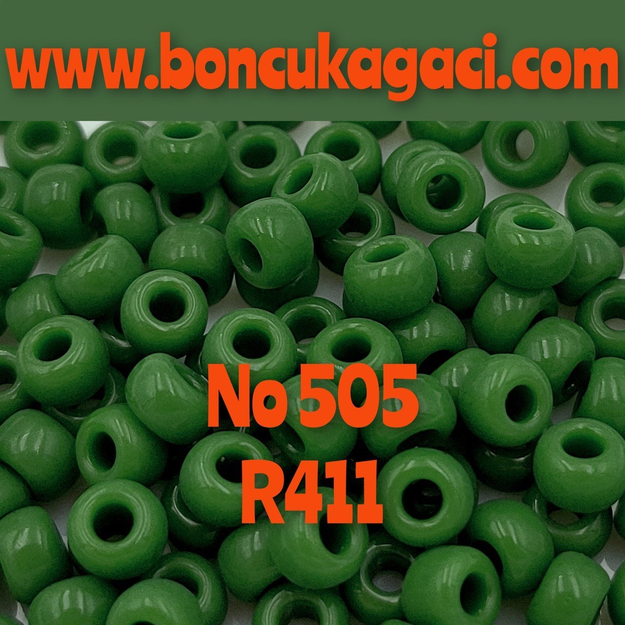 Miyuki Kum Boncuk , Miyuki Round Boncuk 6/0 No:505 R411 Opak Yeşil 10 gr