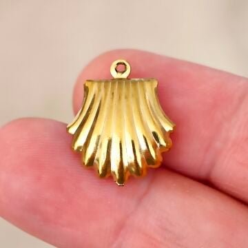 ÇLS-119 A Kalite Kaplama Altın Renk 316L Cerrahi Çelik Hafif İstiridye Sallantı - Kolye Ucu