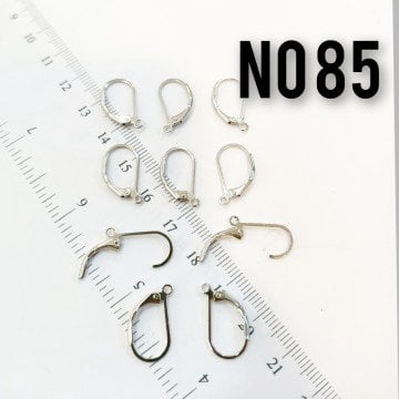 No : 85 Gümüş Renk Armut Pirinç Küpe Klipsi