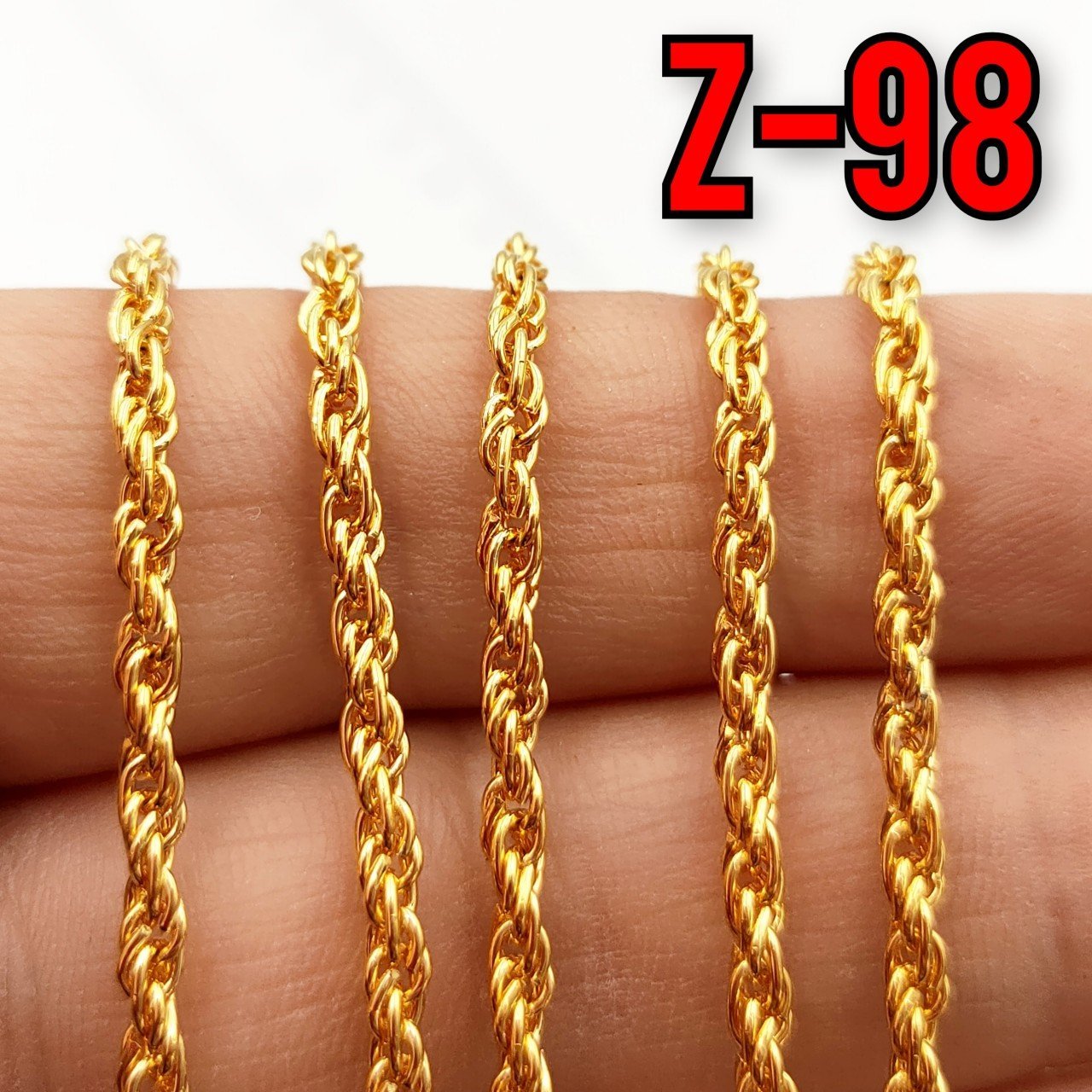 No : 098 24 Ayar Altın Kaplama Burgu Zincir 2.5 mm