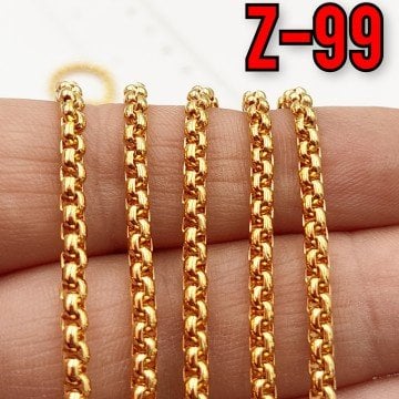 No : 099 24 Ayar Altın Kaplama Box Zincir 3 mm