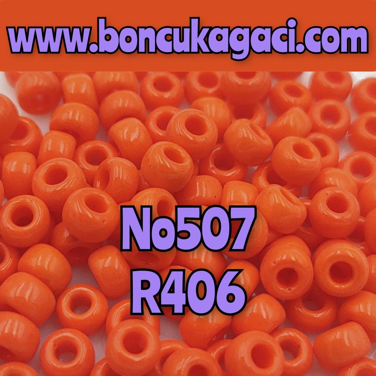 Miyuki Kum Boncuk , Miyuki Round Boncuk 6/0 No:507 R406 Opak Turuncu 10 gr