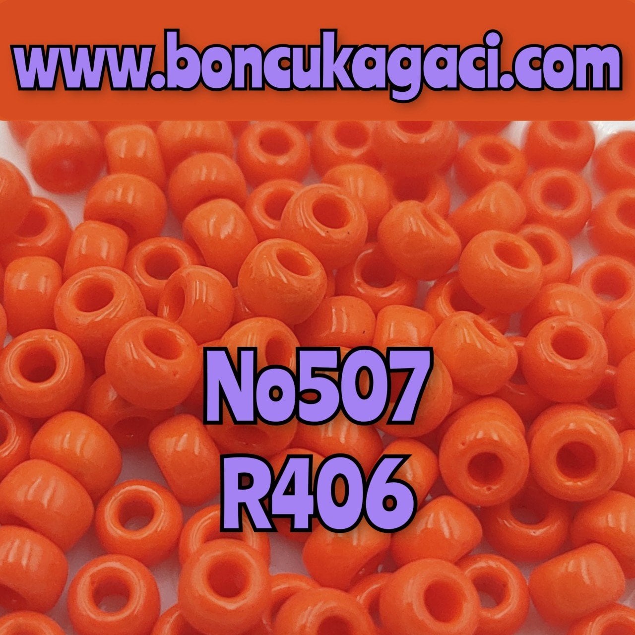 Miyuki Kum Boncuk , Miyuki Round Boncuk 6/0 No:507 R406 Opak Turuncu 10 gr