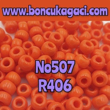 Miyuki Kum Boncuk , Miyuki Round Boncuk 6/0 No:507 R406 Opak Turuncu 10 gr