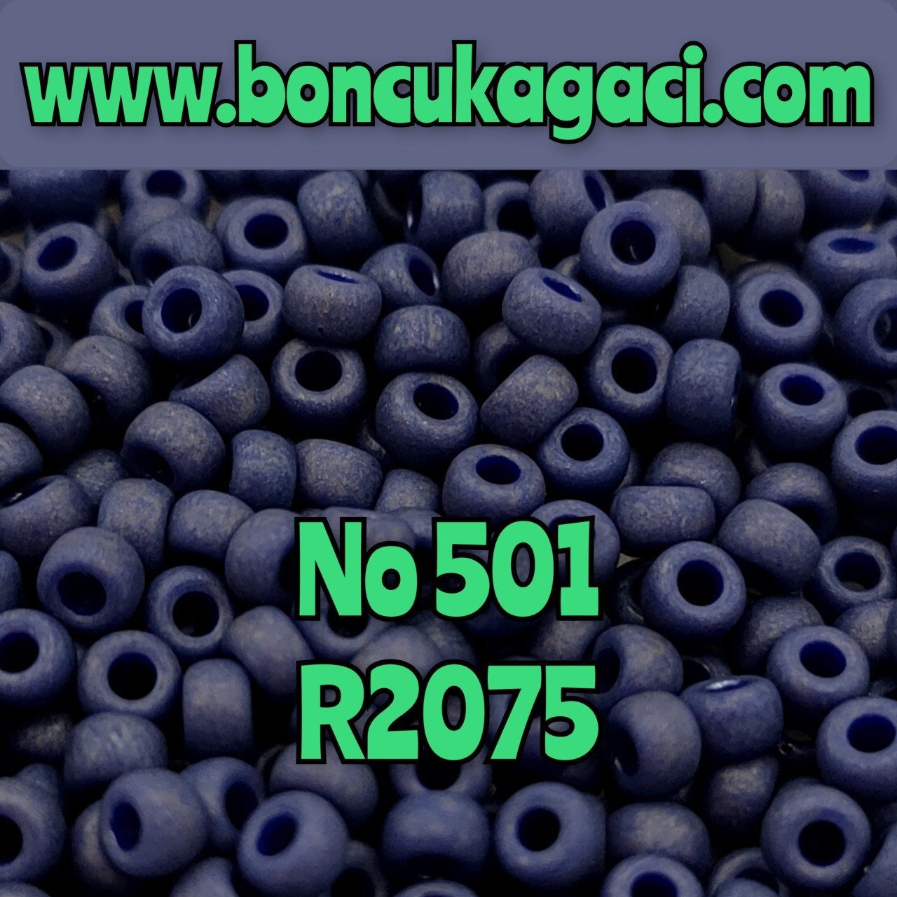Miyuki Kum Boncuk , Miyuki Round Boncuk 8/0 No: 501 Mat Kobalt Mavi 10 gr