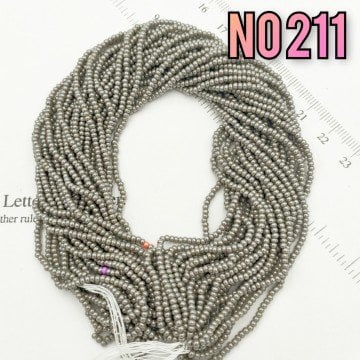 No: 211 Parlak Gri Preciosa Dizi Kum Boncuk 11/0