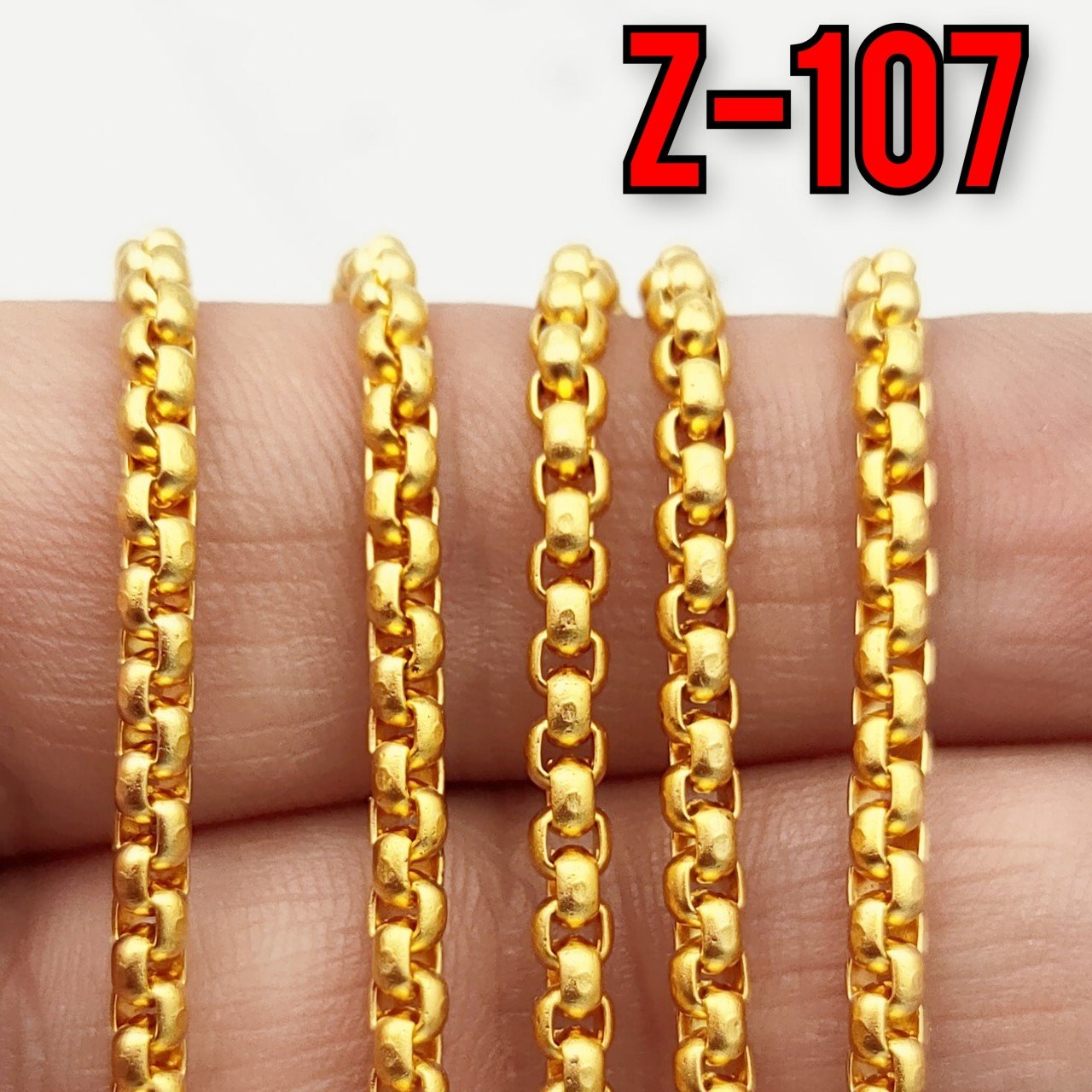 No : 107 24 Ayar Mat Altın Kaplama Box Zincir 3 mm