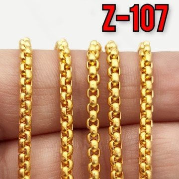 No : 107 24 Ayar Mat Altın Kaplama Box Zincir 3 mm