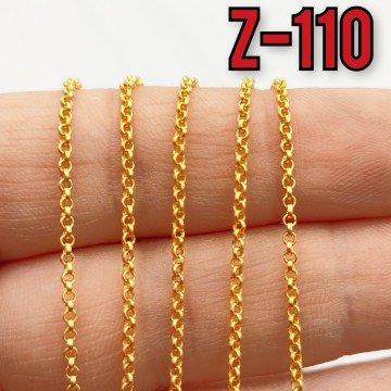 No : 110 24 Ayar Mat Altın Kaplama Pirinç Doç Miyuki Zinciri 2 mm