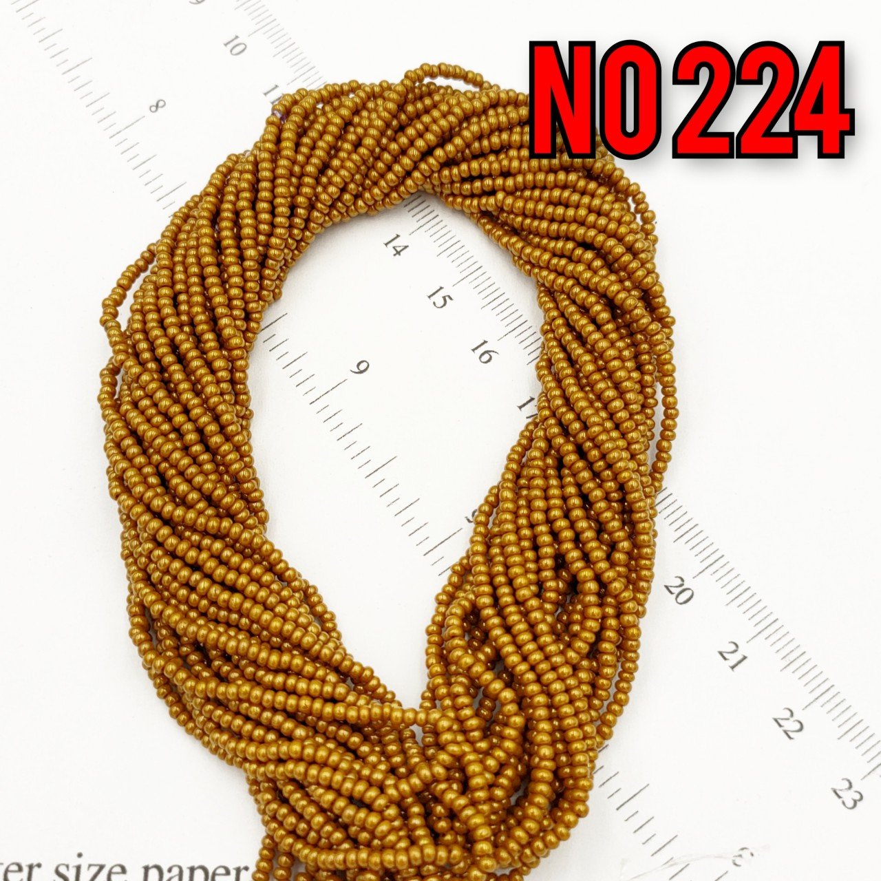 No: 224 Parlak Fırınlanmış Hardal Preciosa Dizi Kum Boncuk 11/0