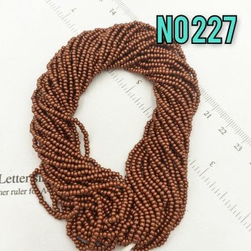 No: 227 Mat Fırınlanmış Kızıl - Bakır Preciosa Dizi Kum Boncuk 11/0