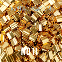 No: 11 Miyuki Boncuk , MİYUKİ TİLA  BONCUK TL191 24 ayar altın kaplama  5 gr