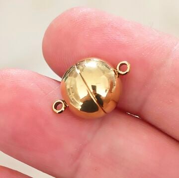ÇLA-135 A Kalite Kaplama Altın Renk 316L Cerrahi Çelik Top Mıknatıs Kapama 12 mm