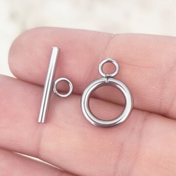 ÇLA-03 A Kalite Gümüş Renk 316L Cerrahi Çelik T Kilit