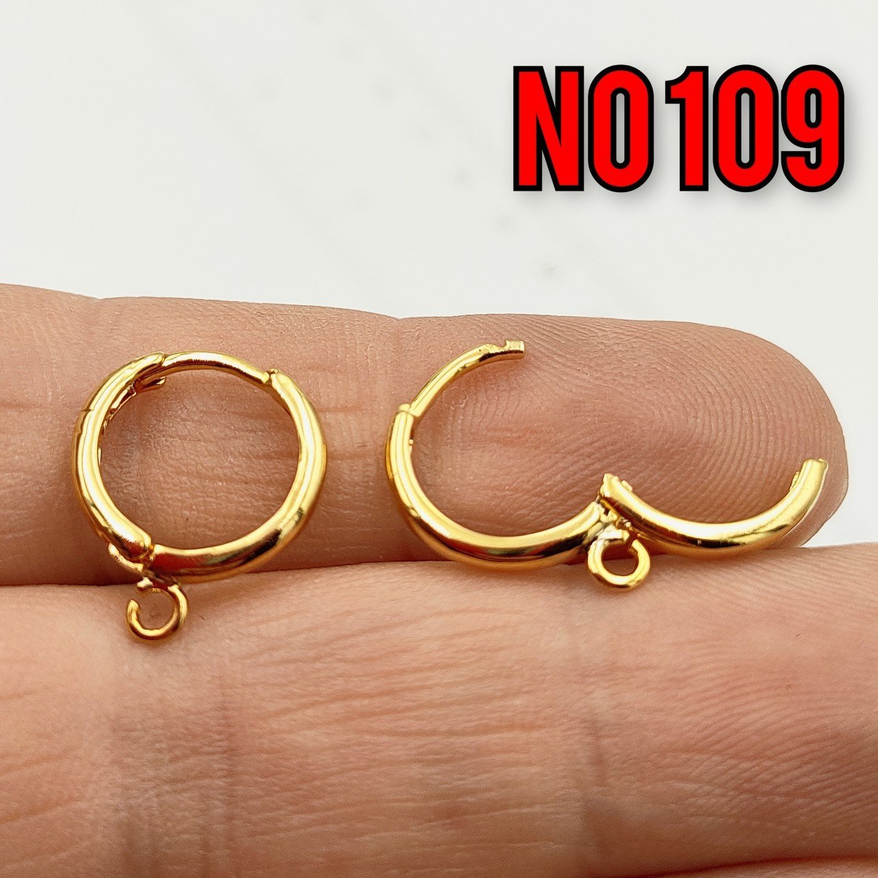 No : 109 24 Ayar Altın Kaplama Pirinç Küpe Klips 14 mm