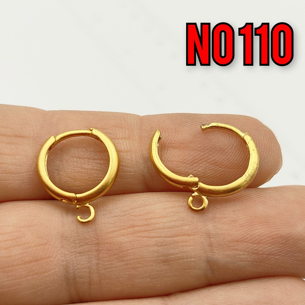No : 110 24 Ayar Mat Altın Kaplama Pirinç Küpe Klips 14 mm