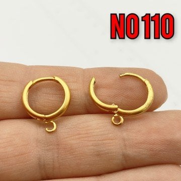 No : 110 24 Ayar Mat Altın Kaplama Pirinç Küpe Klips 14 mm