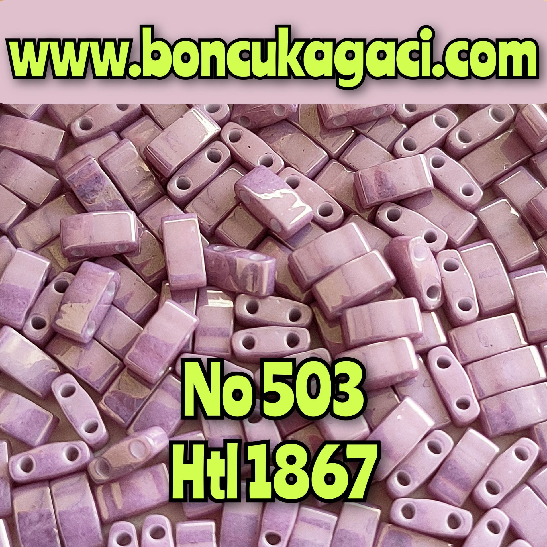 No:503 Miyuki Half-Tila , Half Tila Boncuk HTL 1867 Opak Parlak Koyu Orkide Mor 5 gr