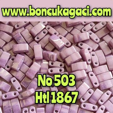 No:503 Miyuki Half-Tila , Half Tila Boncuk HTL 1867 Opak Parlak Koyu Orkide Mor 5 gr