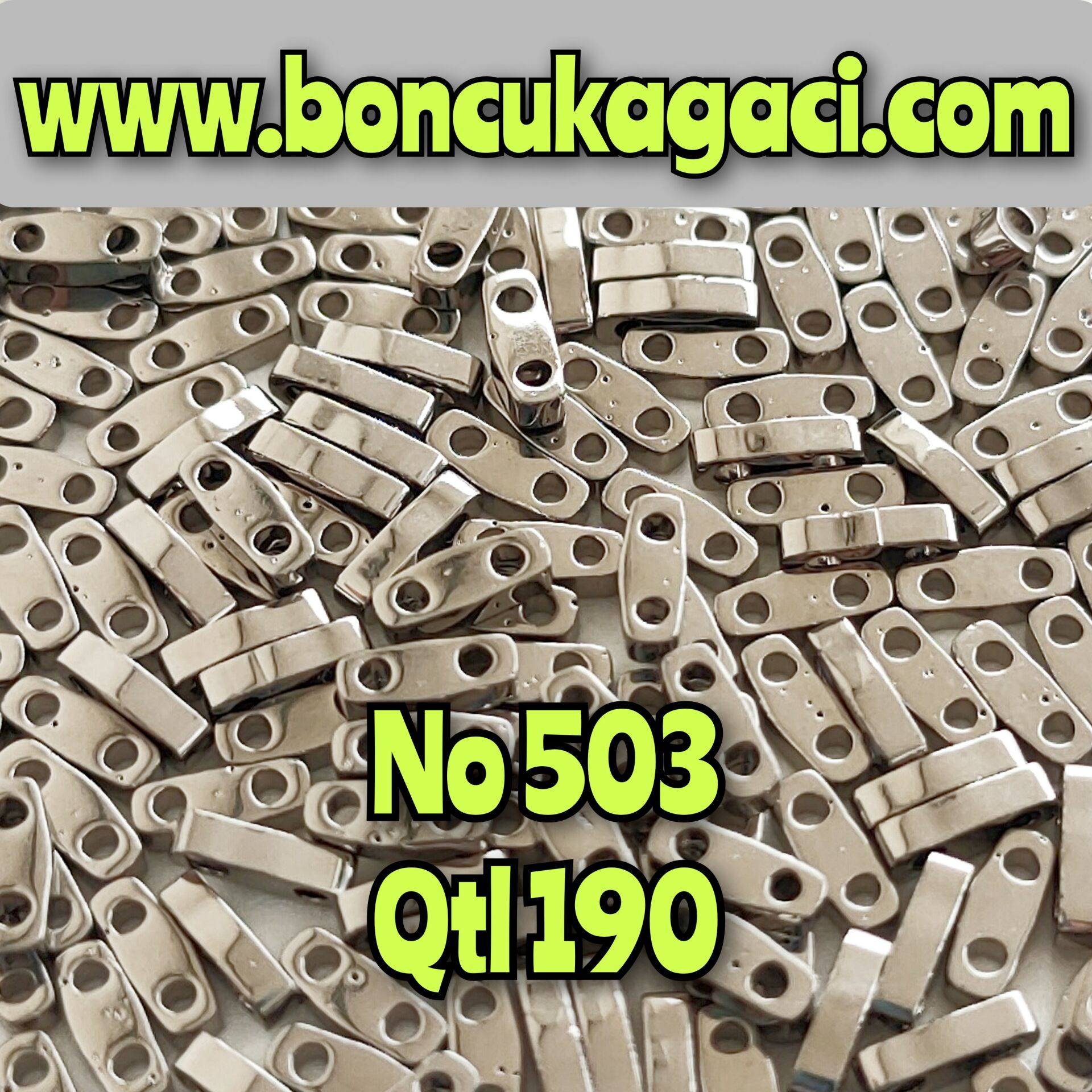 No: 503 Miyuki Quarter Tila , Çeyrek Tila Boncuk QTL190 Nikel Kaplama 5 gr