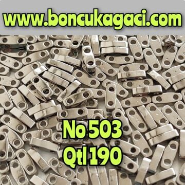 No: 503 Miyuki Quarter Tila , Çeyrek Tila Boncuk QTL190 Nikel Kaplama 5 gr