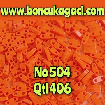 No: 504 Miyuki Quarter Tila , Çeyrek Tila Boncuk QTL406 Opak Turuncu 5 gr