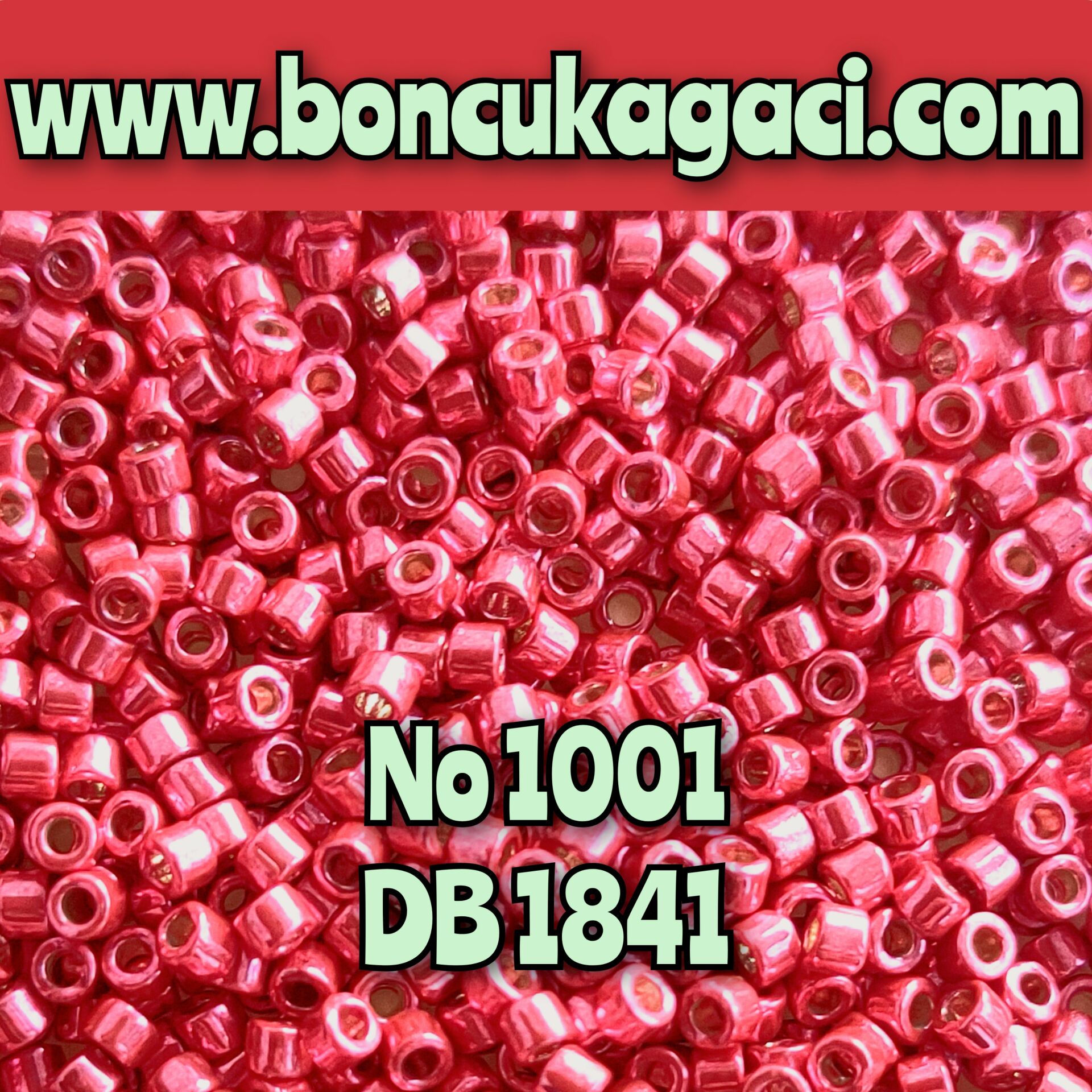 NO:1001 Miyuki Delica Boncuk 11/0 DB1841 Dayanıklı Galvaniz Kaplama Turna Yemişi Pembe