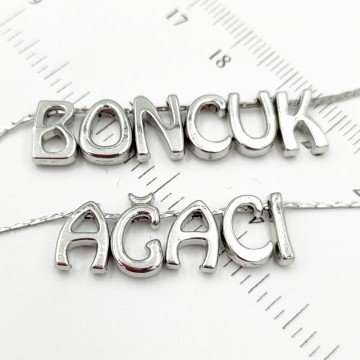 BAH-57 Rodyum Kaplama Ş Harfi Boncuk