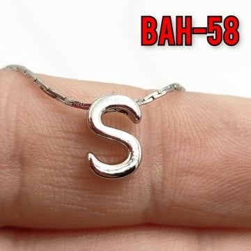 BAH-58 Rodyum Kaplama S Harfi Boncuk
