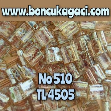 No: 510 Miyuki Boncuk , MİYUKİ TİLA  BONCUK TL4505 Transparan Açık Kahve Picasso 5 gr