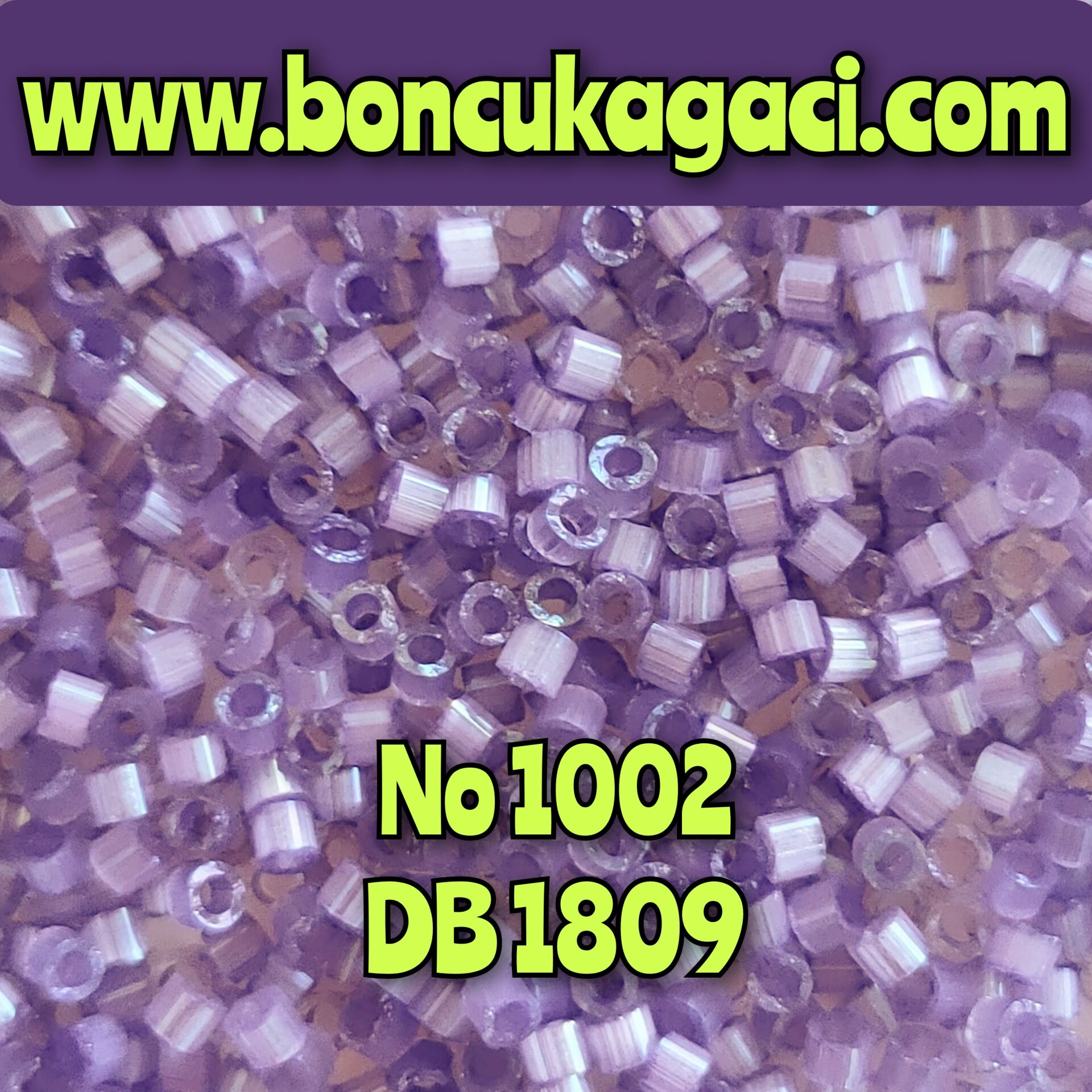 NO:1002 Miyuki Delica Boncuk 11/0 DB1809 İpek Saten Boyalı Lila