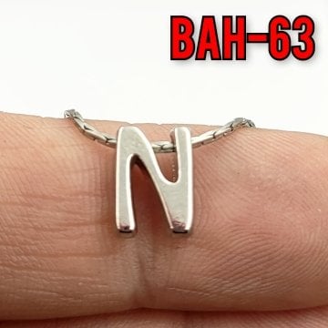 BAH-63 Rodyum Kaplama N Harfi Boncuk