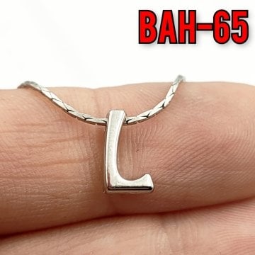 BAH-65 Rodyum Kaplama L Harfi Boncuk