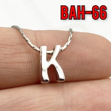 BAH-66 Rodyum Kaplama K Harfi Boncuk